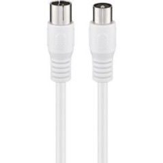 Goobay Coaxial Antenna Cable Double Shielded White 3m - High Quality & Durable Connectivity for Optimal Signal